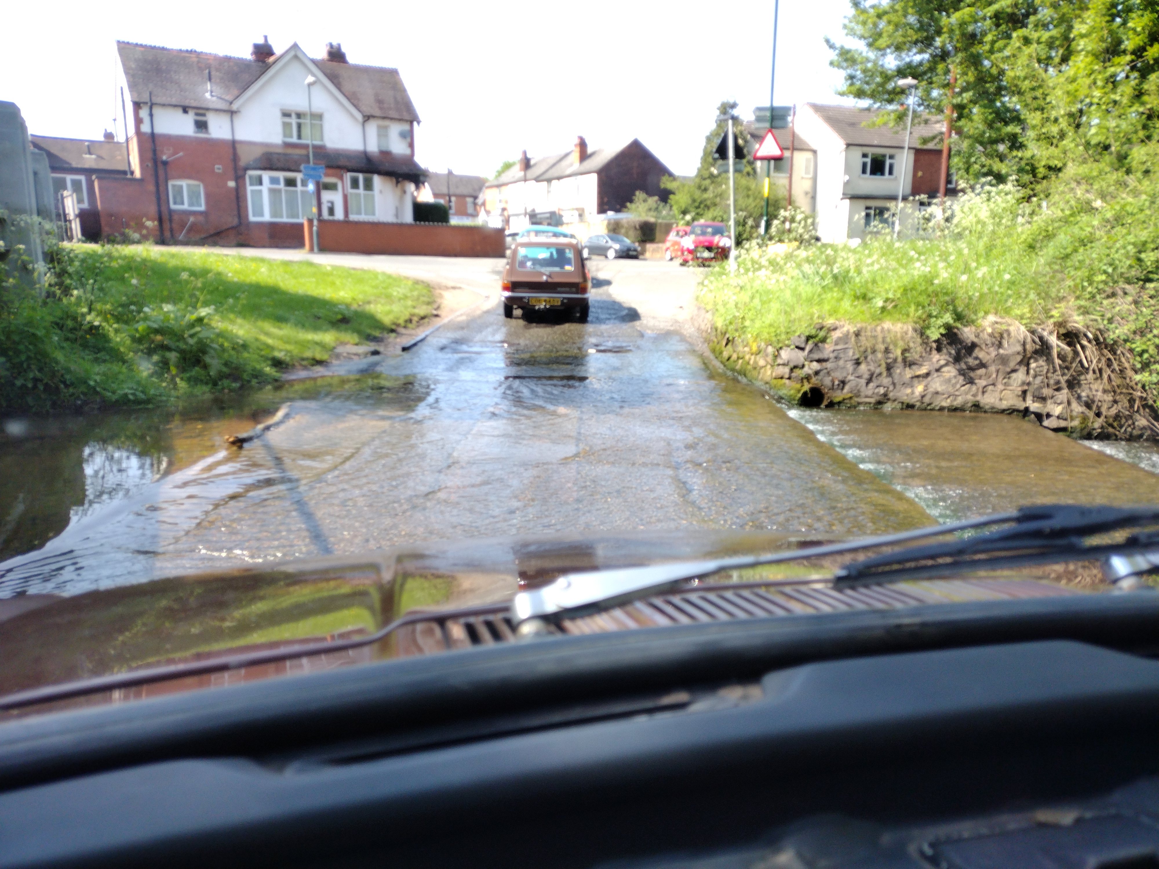 Longbridge roadrun goes through a ford